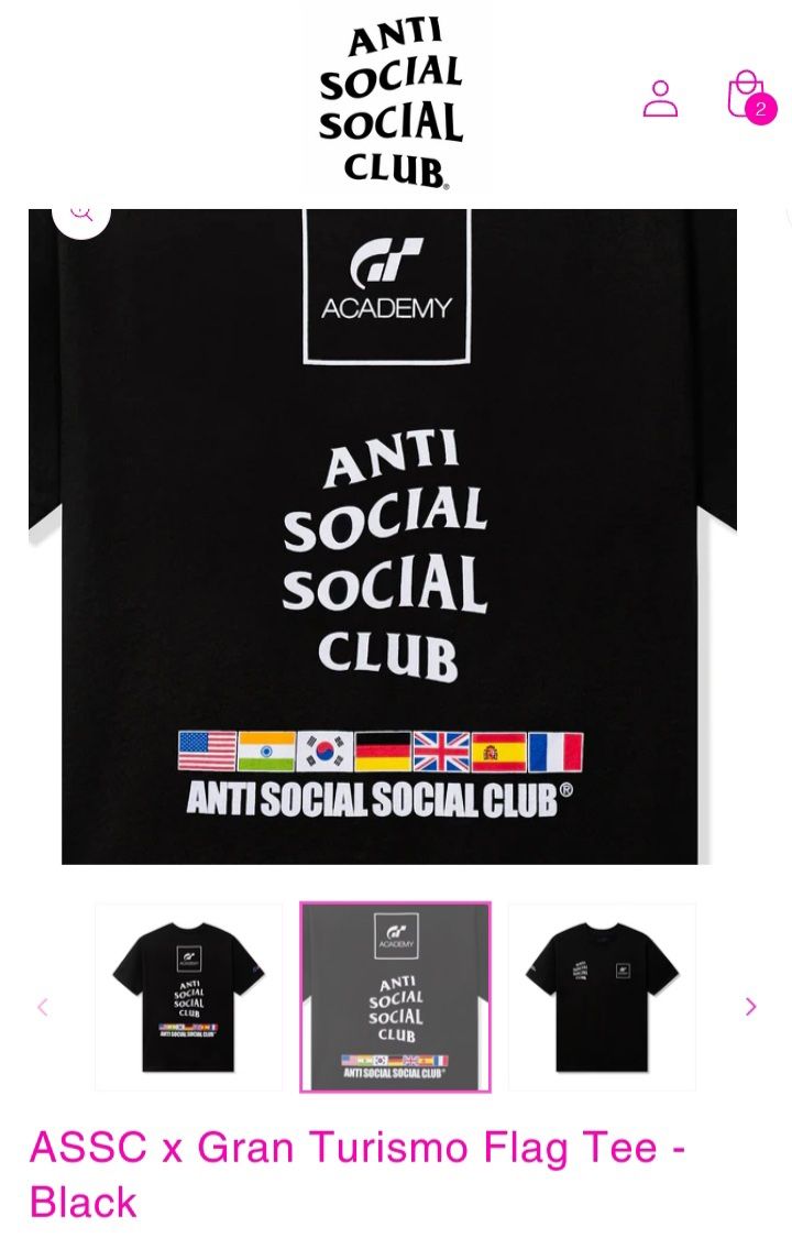 Anti Social Social Club Gran Turismo Black Flag Tee