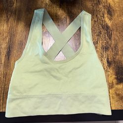 Light Green Athletic Crop Top / Sports Bra – Strappy Back