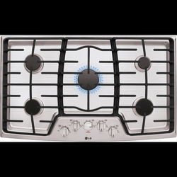 LG LCG3611ST Gas Cooktop, 36 Inch
