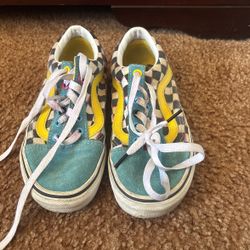 Vans multi colored checkered old skool