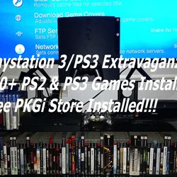 PlayStation 3/PS3 System Over 140 PS3 & PS2 Games Installed/Free PKGi Store $130.00