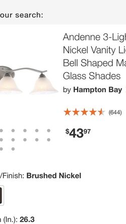 Hampton Bay 3 Light Vanity Fixture