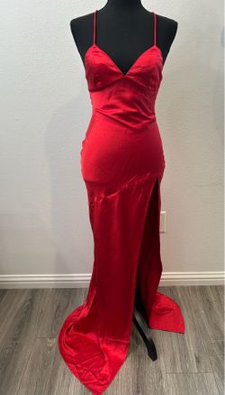 Red Satin spaghetti strap dress