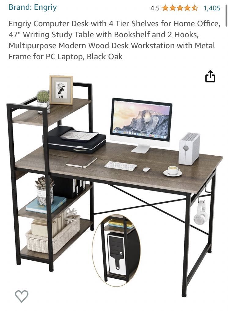 Desk in black oak