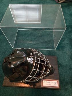 J.S. Giguere Signed Goalie Mask Display 2002-2003