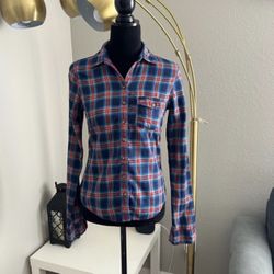 Hollister Womens Long Sleeve Button Down Plaid Shirt Size Small