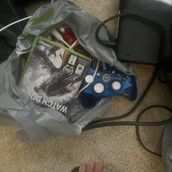 Xbox With Games And Two Remotes