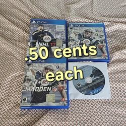Ps4 Playstation 4 Games .50 Cents Each