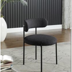Boucle Dining Chair Set of 4, Black, Table not included