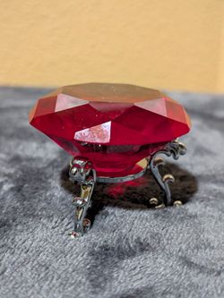 PATIKIL Diamond Crystal Paperweight 80mm 3.15" Red
Crystal Paperweight Paper Weight with Silver 19 Metal Base for Home Office Desktop Table Decor