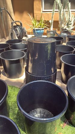 Black Plastic Buckets