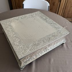 18 Inch Silver Cake Stand