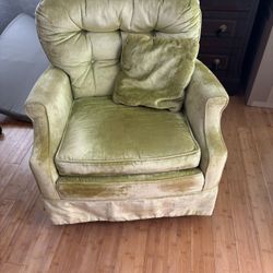 vintage velour chair which rocks
