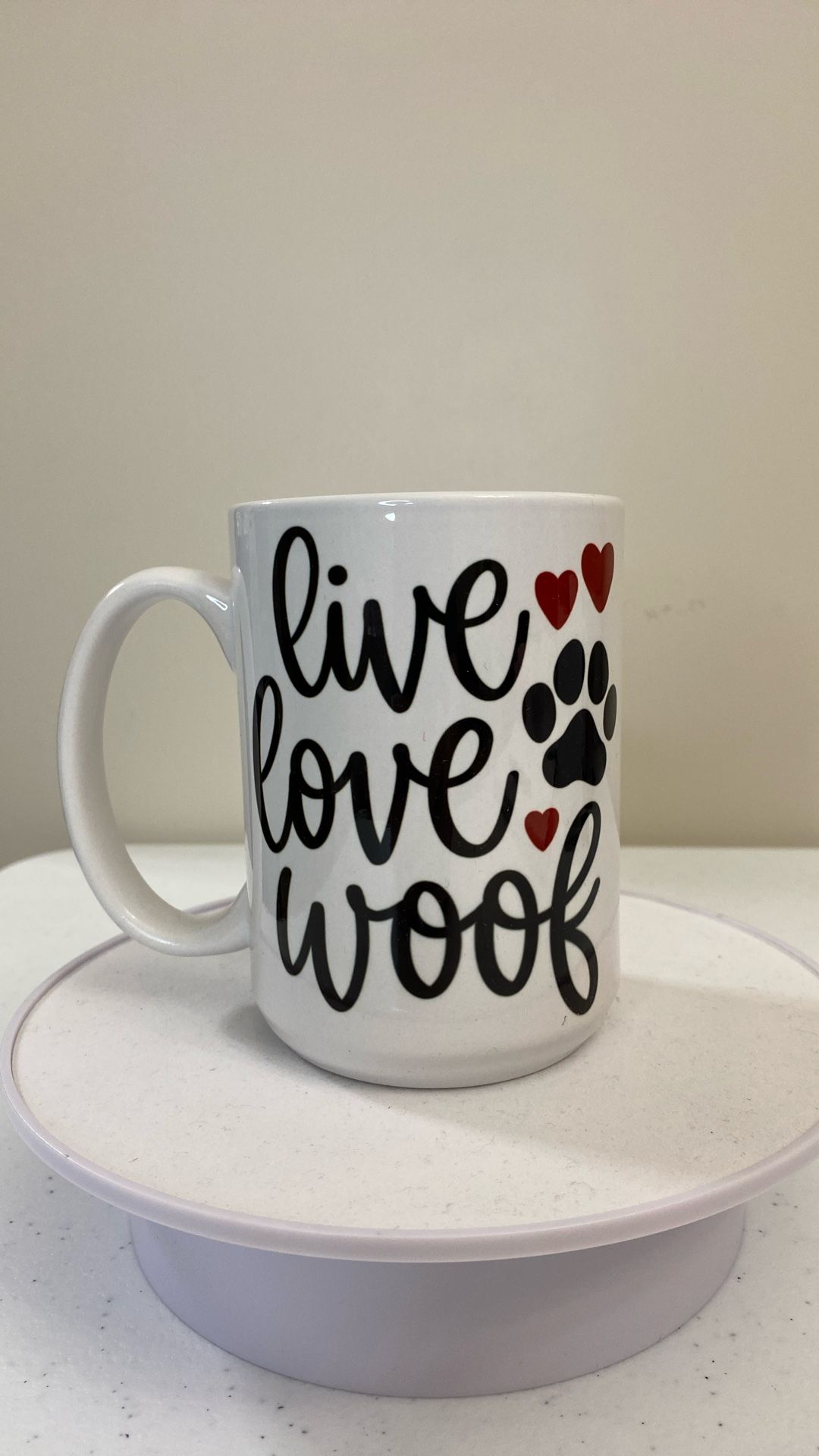 15 Ounce Ceramic Live Love And Wolf Coffee Mug, New,(item # C-168)