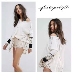 Free People Lovin’ Leopard Oversized Cozy Thermal Top in ‘Tea Combo’ (XS)