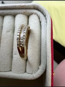 Tiara 18k Pure Gold with baguette diamonds 0.500 carat, S6.5