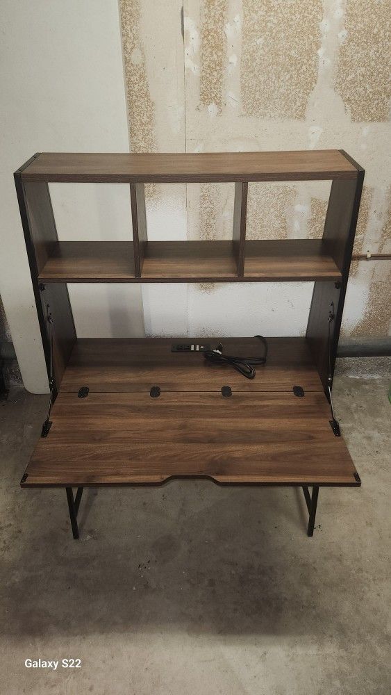 Secretary Desk Loring Wood w/ Hutch