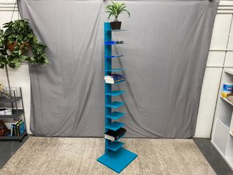 Teal Metal Spine Tower Shelf