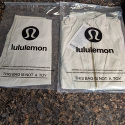 Lululemon Women's Jacket Set White And Gold Zipper Size Medium And Large 