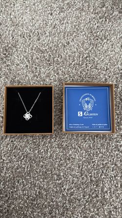 S-Glisten Silver Crystal Pendant Necklace
