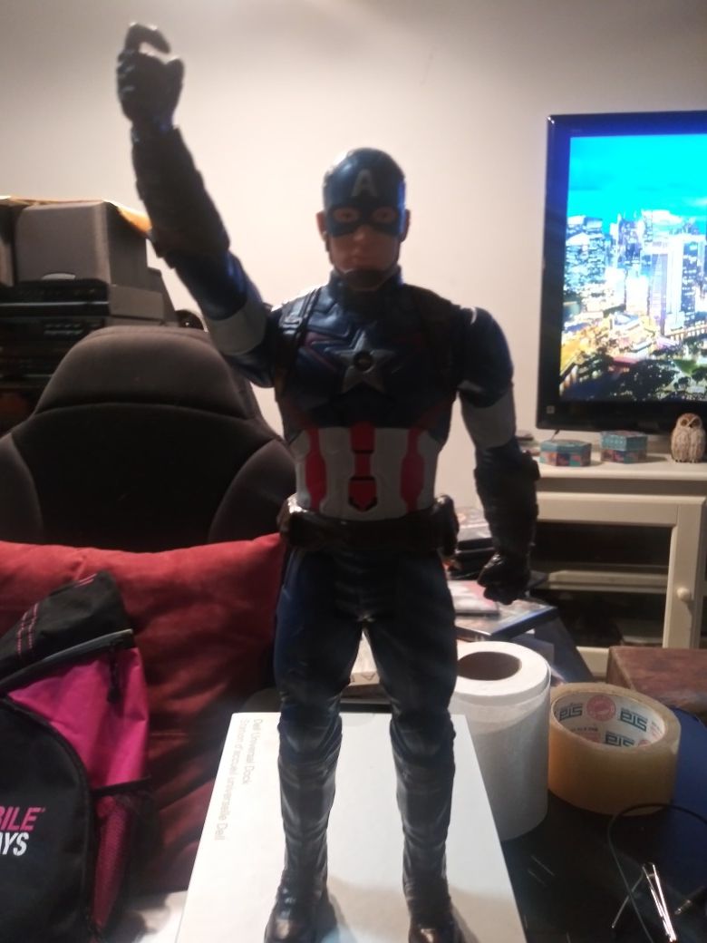 Captain america action talking figure.