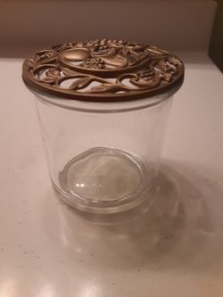 Glass Jar with Gold Lid