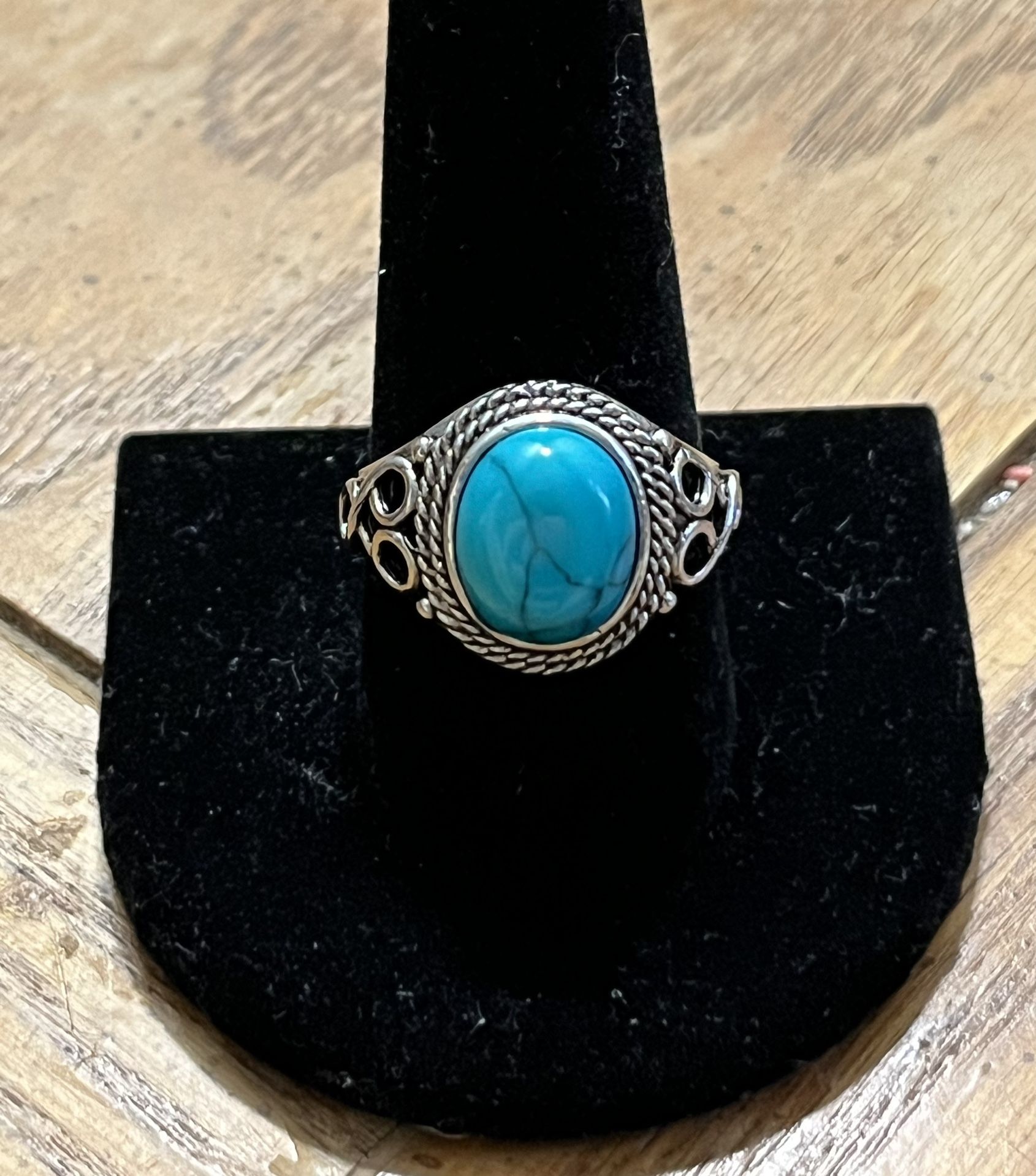 Turquoise Stone And Silver Ring