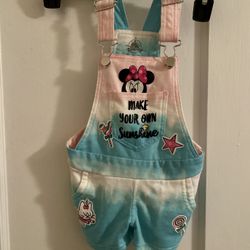 Minnie Mouse Tie-Dye Short Overalls for Girls