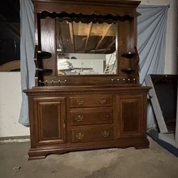 Antique Dresser And Vanity Mirror