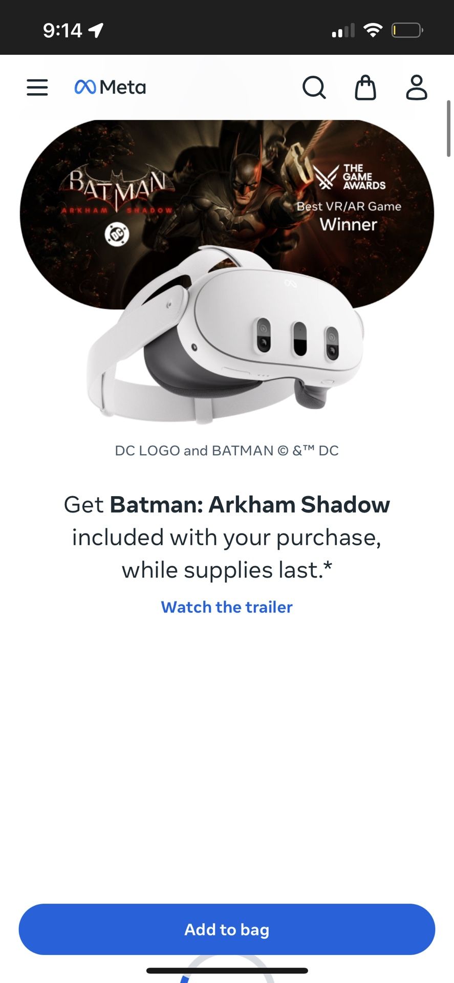 Oculus quest three perfect condition