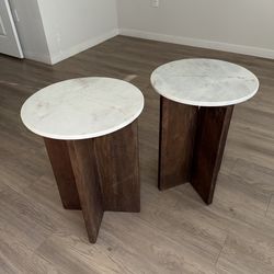 Marble top nightstand/ chair side tables