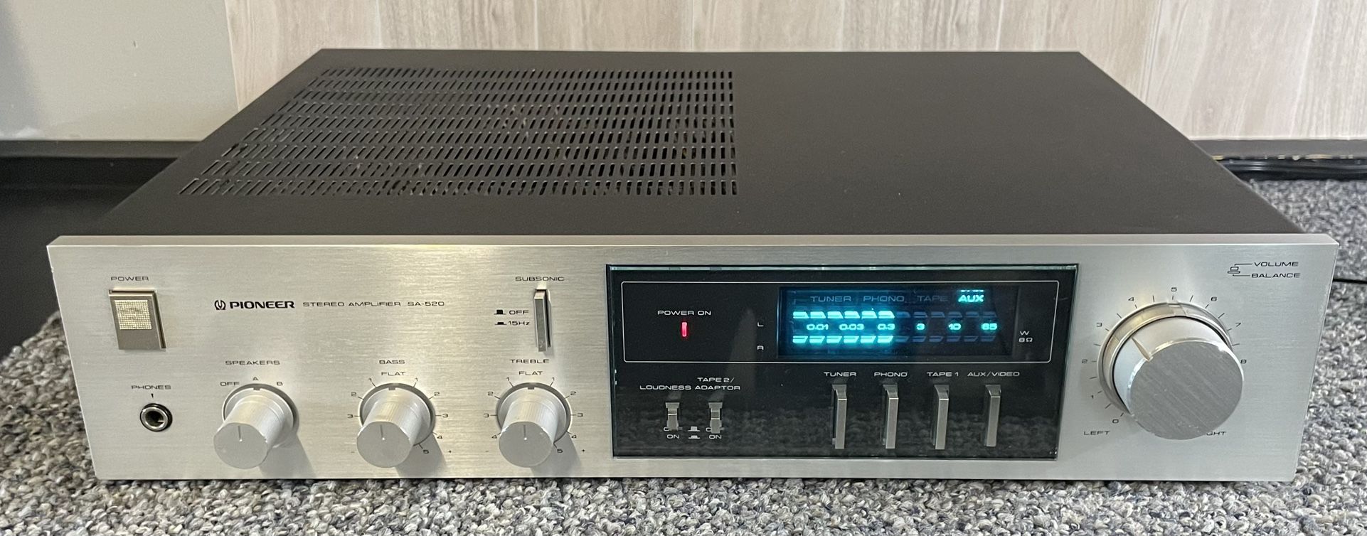 Pioneer SA-520 Stereo Amplifier Works-1 Issue