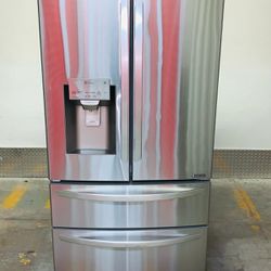 LG 36x69x30 STAINLESS STEEL FRIDGE LIKE NEW WORKING 100% ALL CLEAN 90 DAY OF WARRANTY 