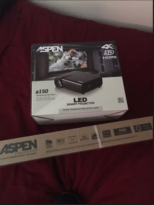 Aspen 4k/3D smart projector a150 with 72" screen