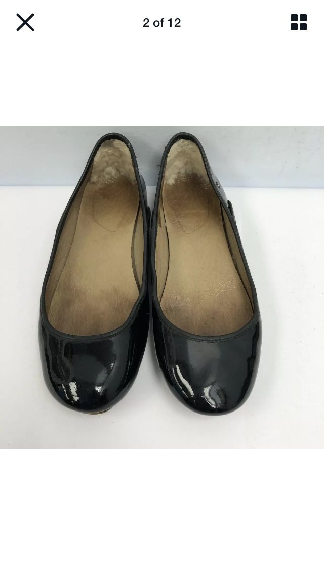 Ugg Australia Flats Shoes Women Size 7 Black Patent Upper