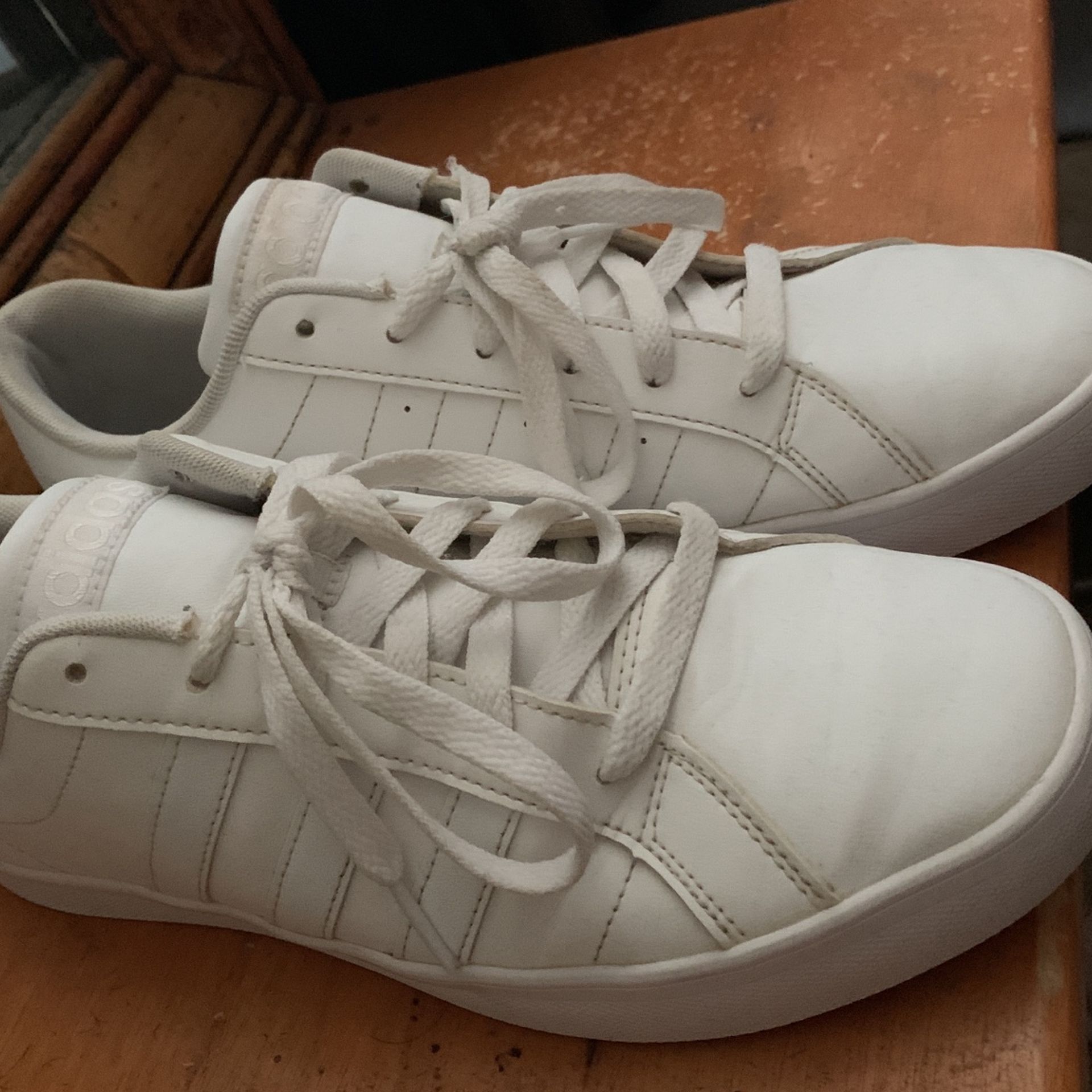 All White Adidas Shoes VERY NICE:)