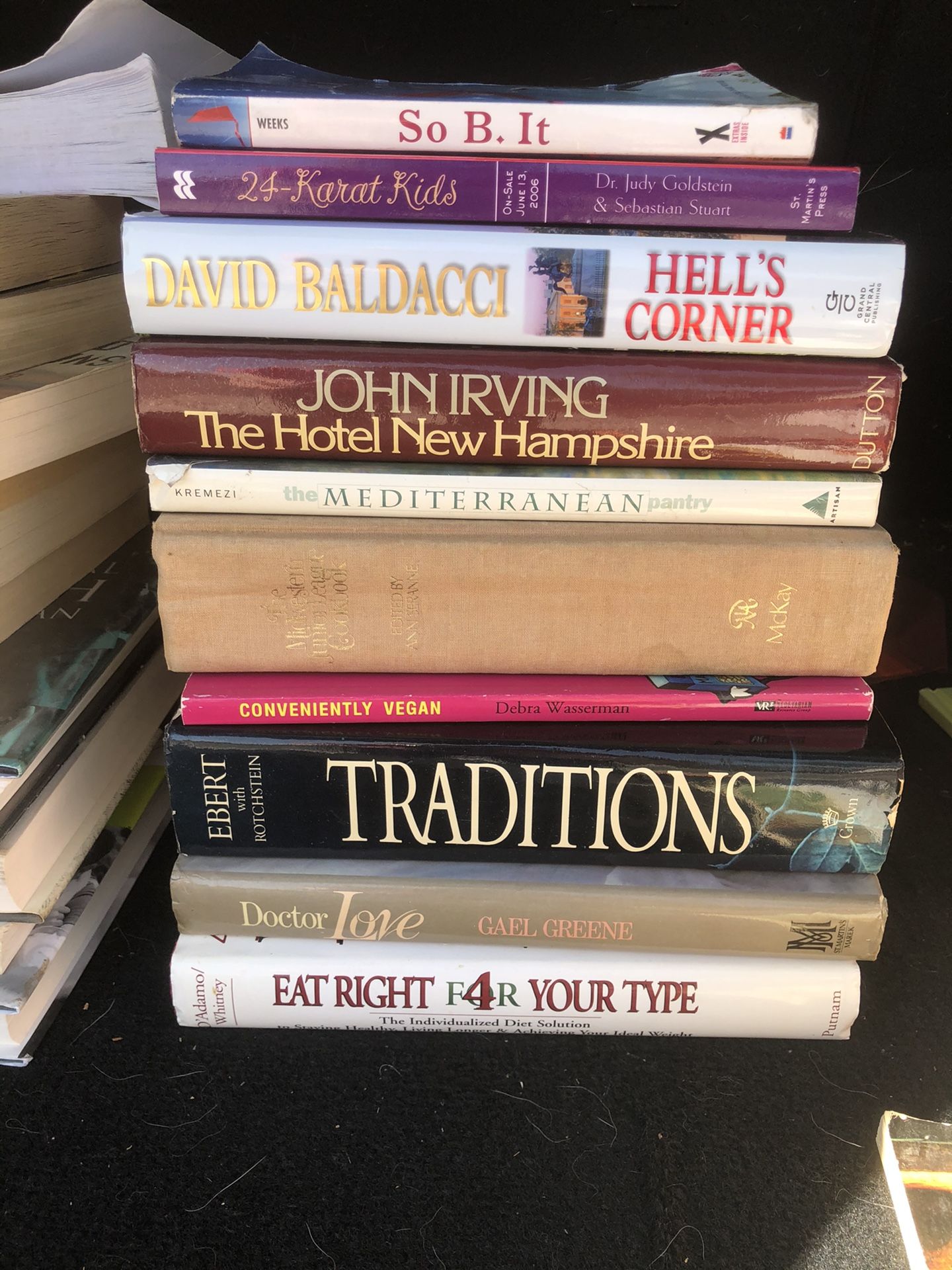 10 books for $10! Book lot sale! Health, novels, cookbook and more!