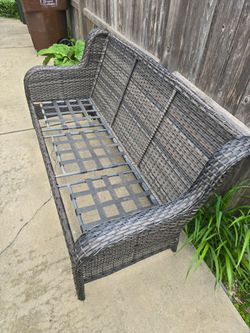 Outdoor Wicker Patio Sofa No Cushions