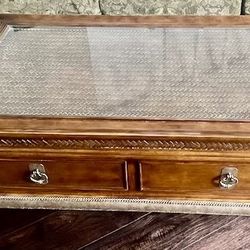 Solid Wood 2 Drawer Coffee Table