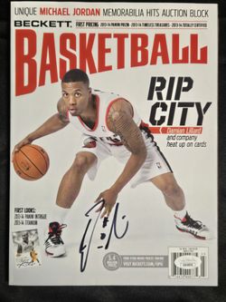 Damian Lillard Portland Trail Blazers Signed 2014 Beckett Magazine  JSA Authenticated 