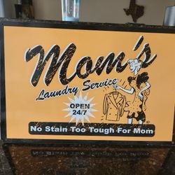 Mom's Laundry Service Metal Sign - Retro Novelty Decor - 17.75" x 11.75"