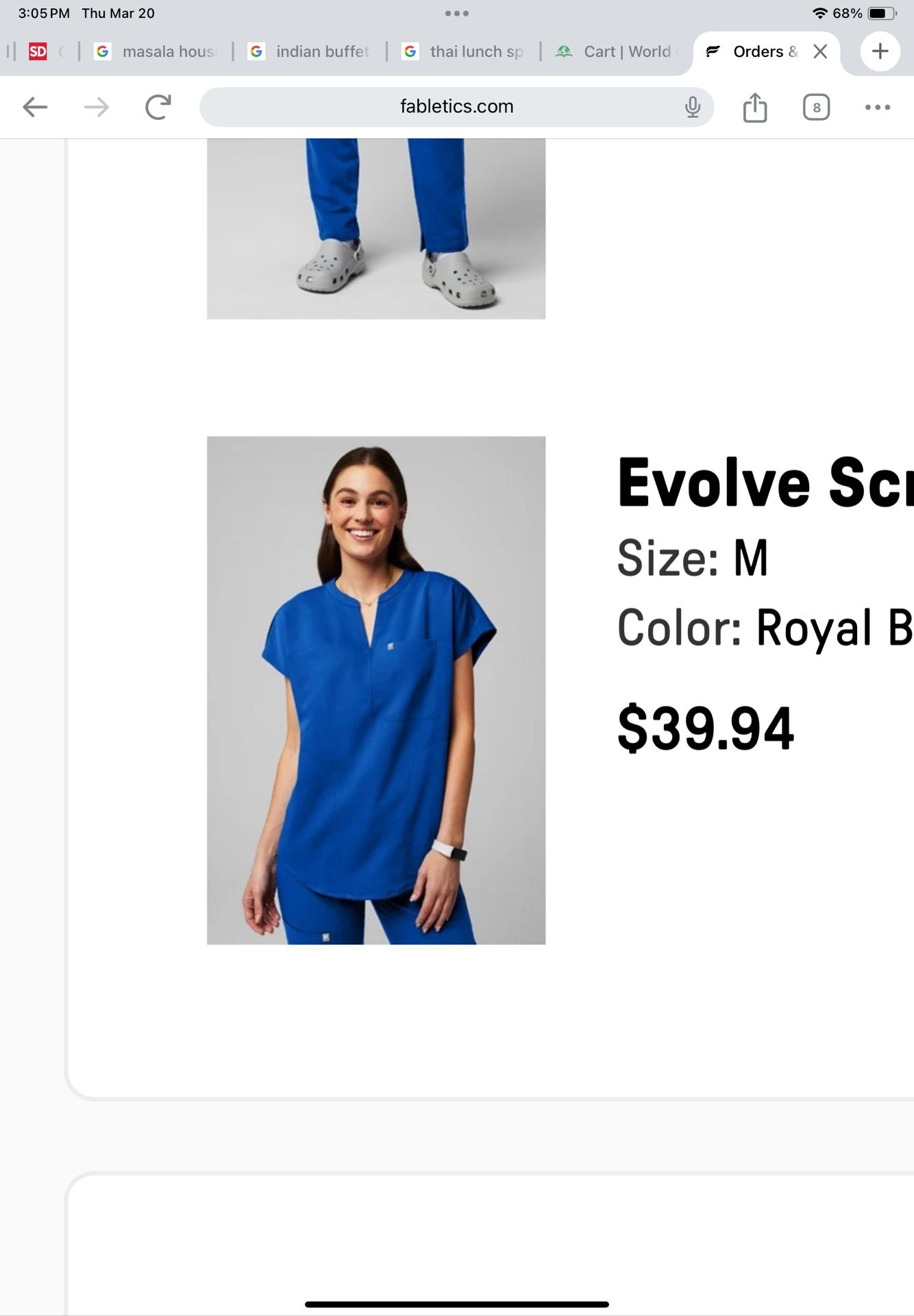 Fabletics Royal Blue Scrubs