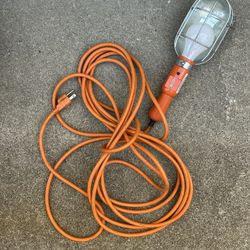 25 Foot Metal Drop Light with Side Socket - Portable Hand Lamp