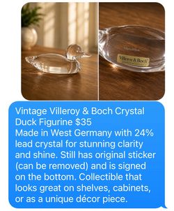 vintage crystal duck figurine decor