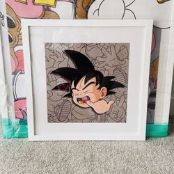 Sweet tooth Goku Framed Art