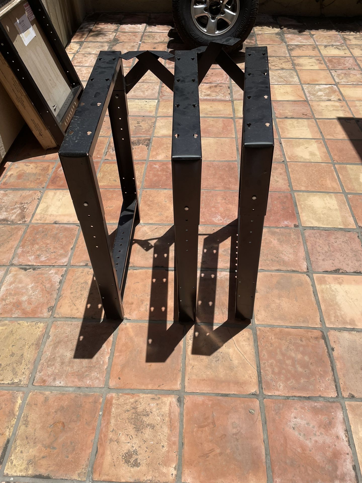 5 Heavy-Duty Steel Workbench Table Legs – 1 New in Box