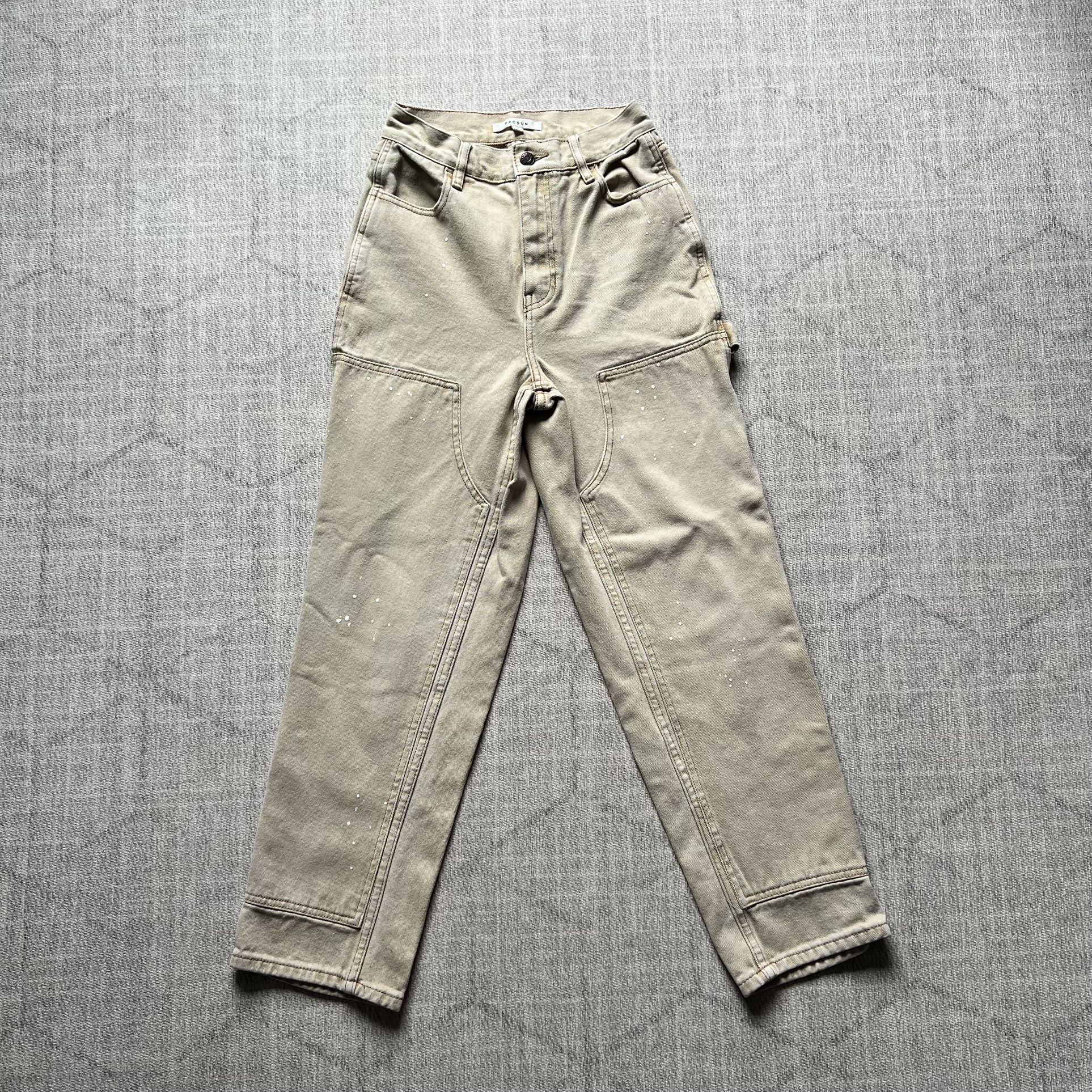 PACSun Youth Tan Double Knee Workwear Utility Pants size 25