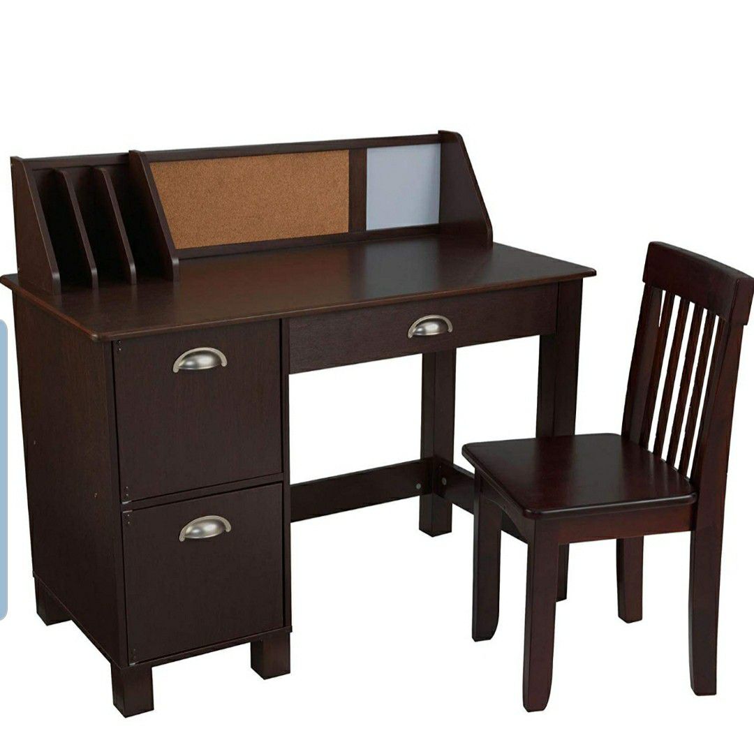 KidKraft Kids Study Desk with Chair-expresso -