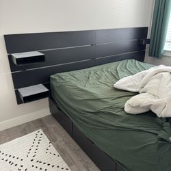 Queen Size Ikea NORDLI Bed Frame & Headboard
