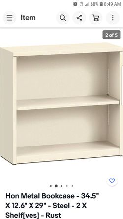 Hon Metal Bookcase - 34.5" X 12.6" X 29" - Steel - 2 X Shelf[ves] - Rust Resistant, Heavy Duty - Putty (S30ABCL)

Environmental Certification:

